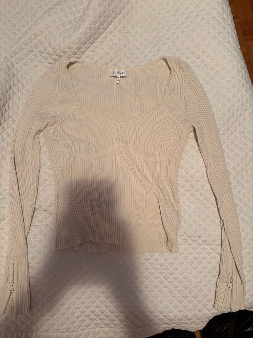 Frame Ribbed long sleeve top